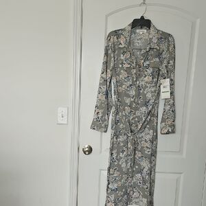 Lucky Brand Floral Gray Maxi Dress